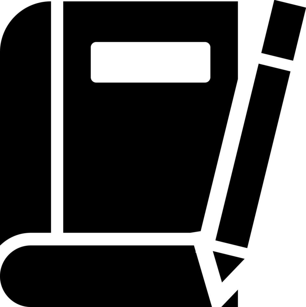 Flat style notebook with pencil icon. vector