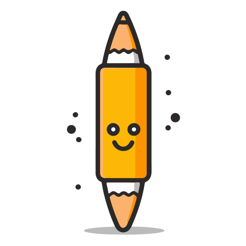 Cute pencil icon with yellow color png