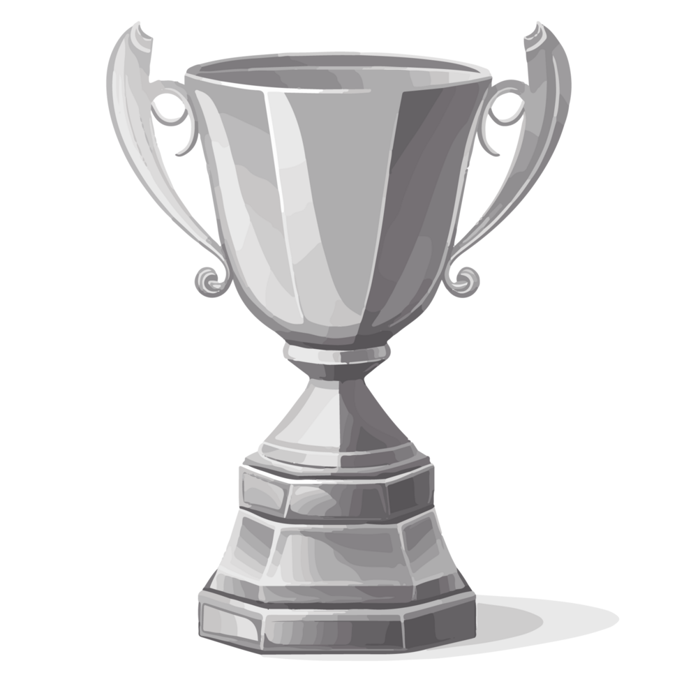Silver trophy cup png
