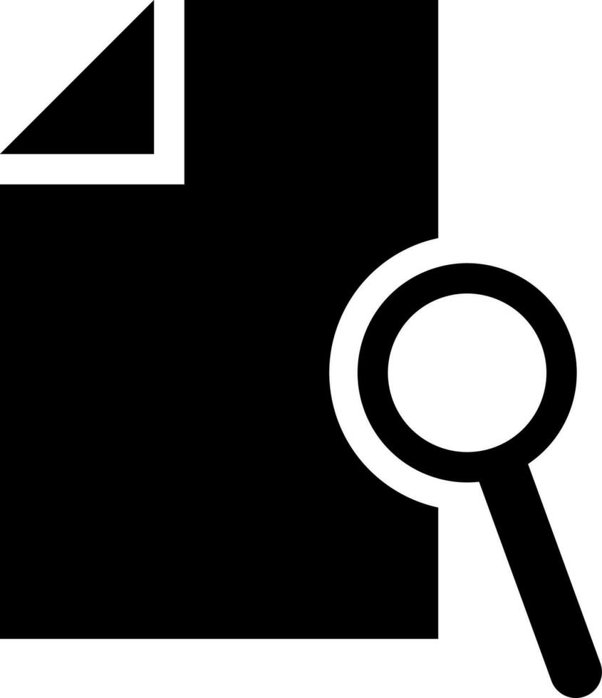 Document searching icon in flat style. vector
