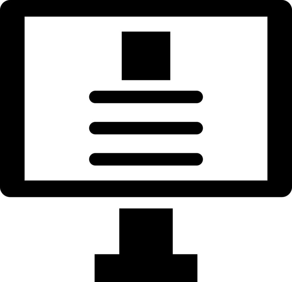Flat style computer icon in Black and White color. vector