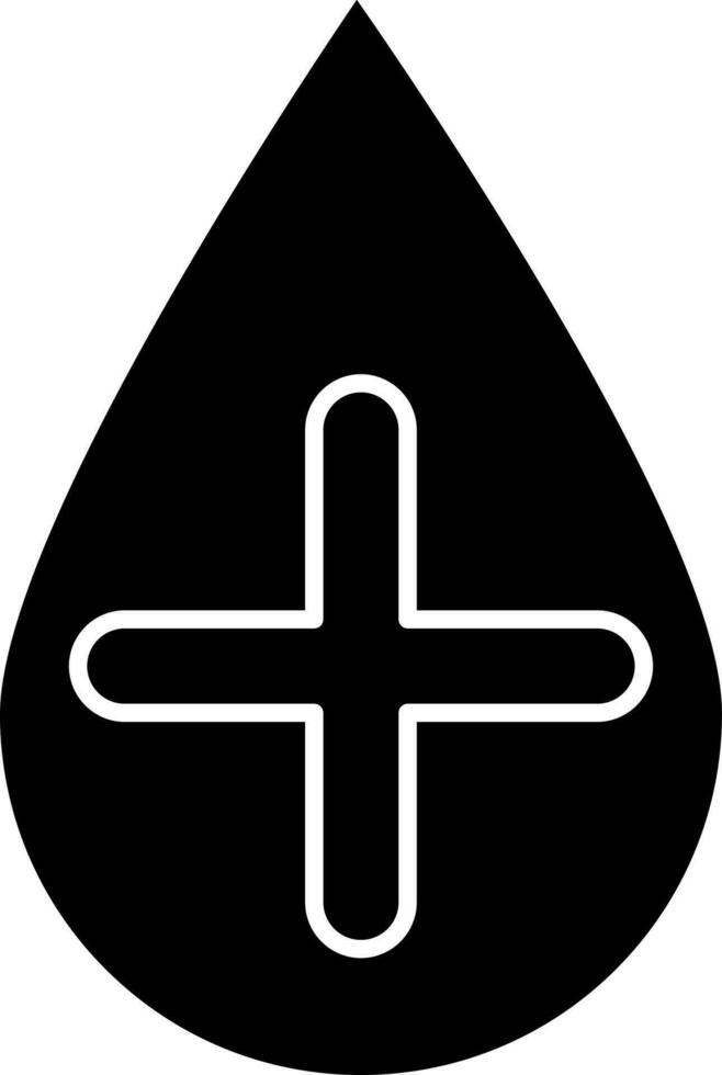 Blood drop with medical sign or symbol. vector