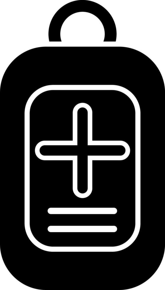 Flat style blood or glucose bag in Black and White color. vector