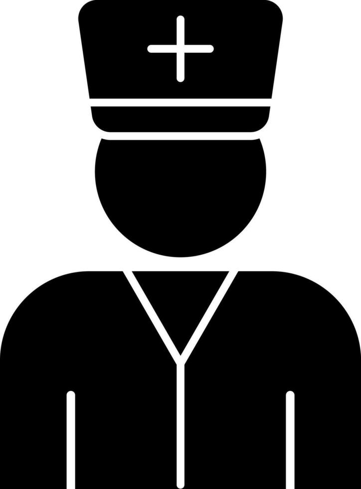 Glyph icon or symbol of a nurse. vector