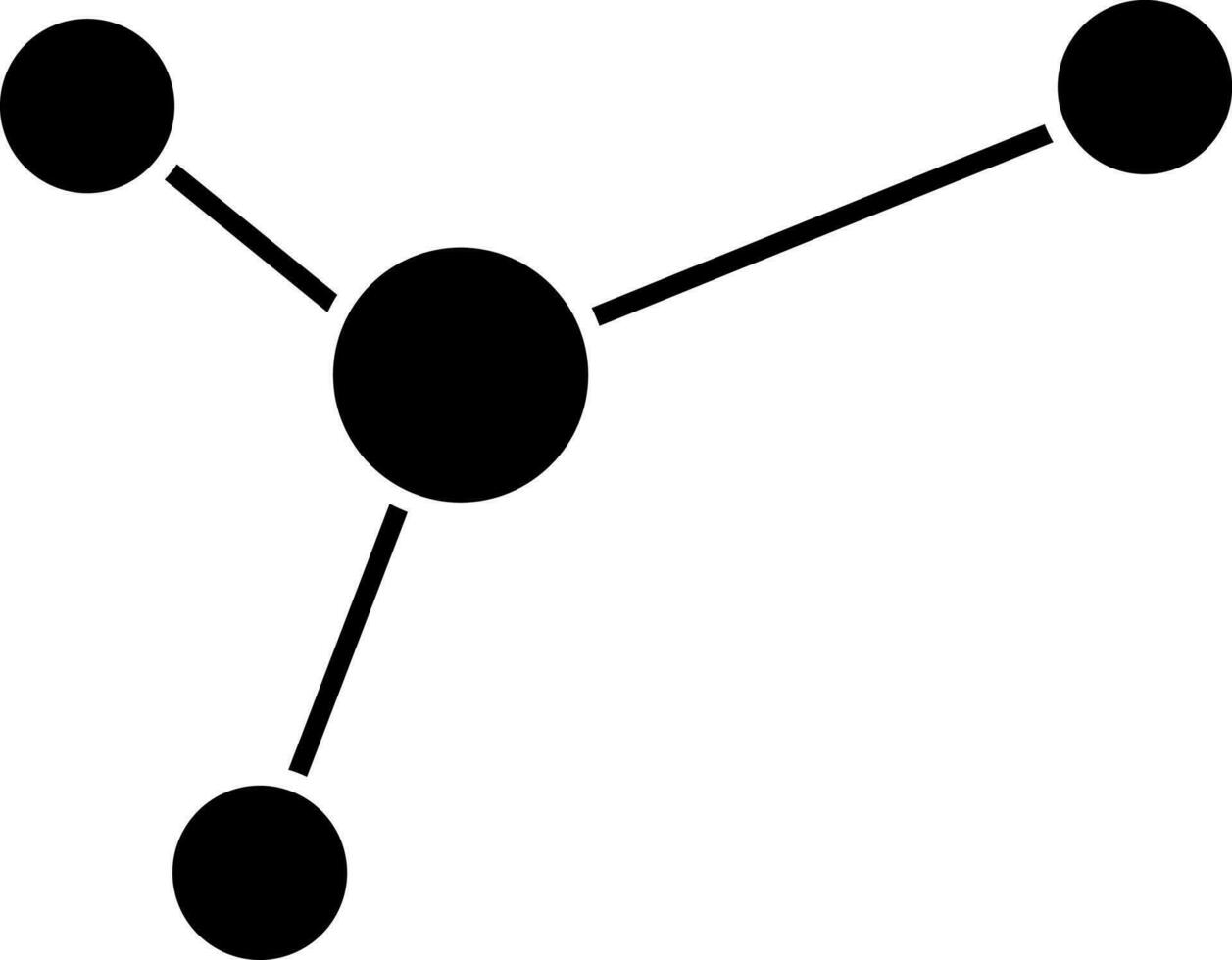 Illustration of molecule or blood cells glyph icon. vector