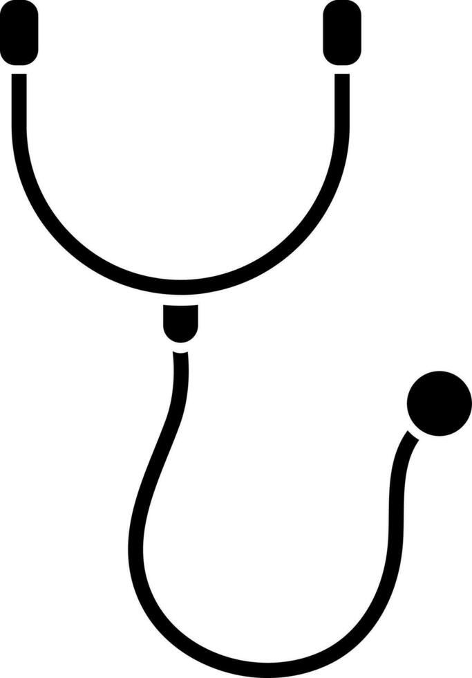 Isolated stethoscope icon in black color. vector