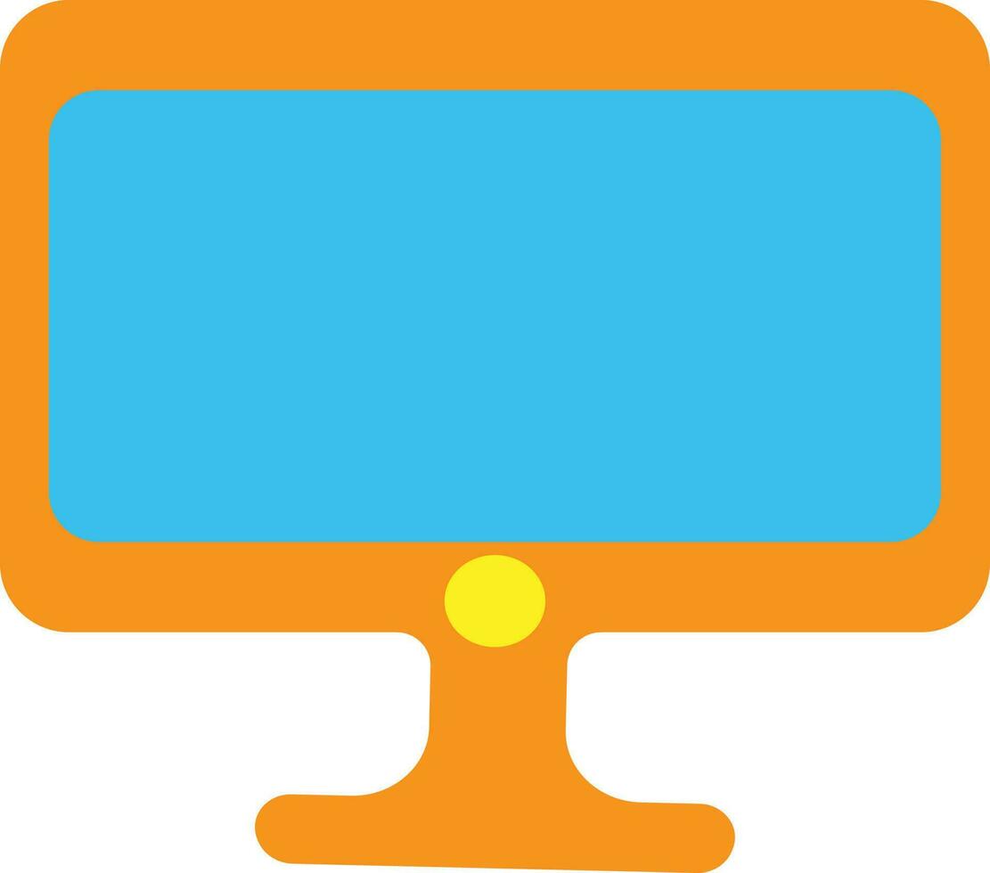 Orange and blue computer on white background. vector