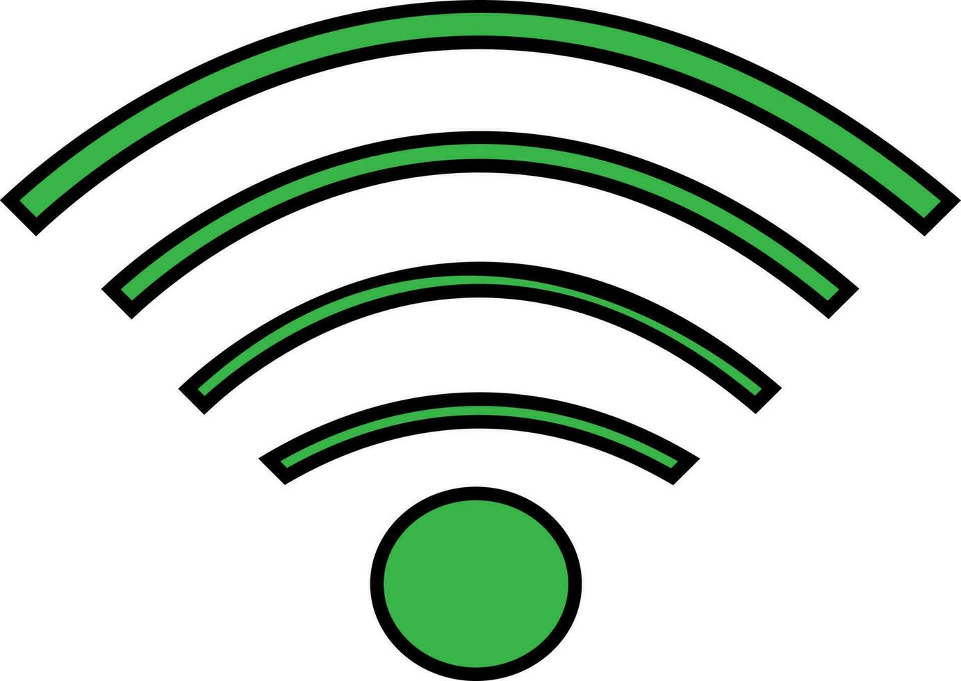 Green wireless sign on white background. vector