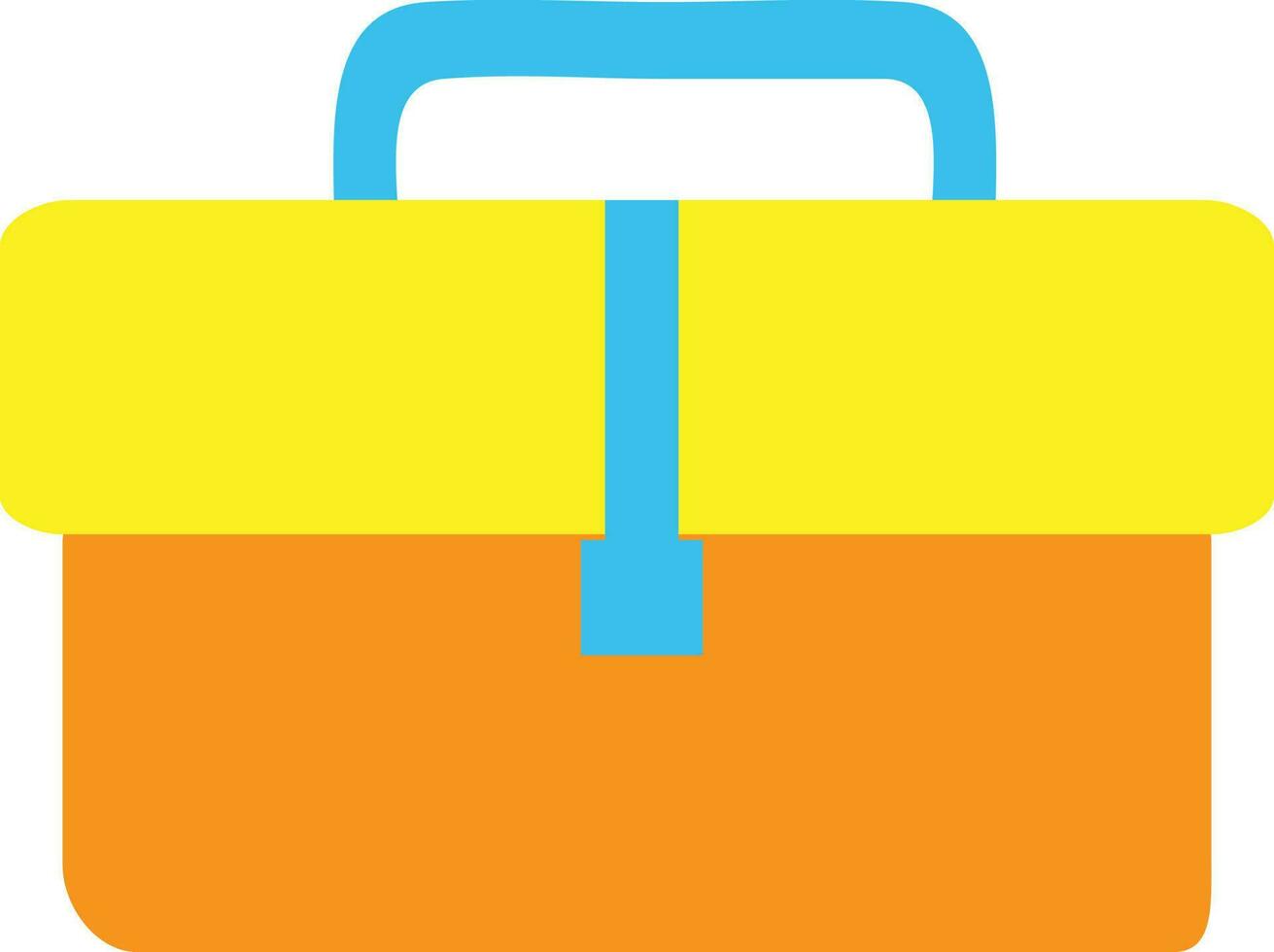 Briefcase bag in yellow and orange, blue color. vector