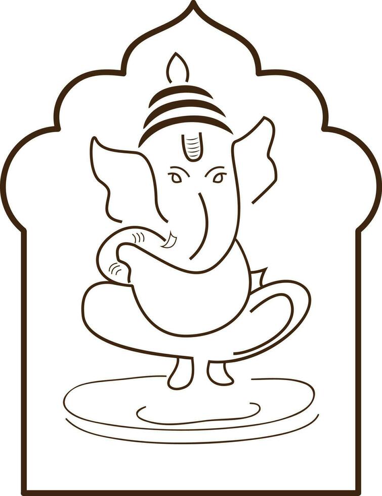 ganesha en marrón y blanco color. vector