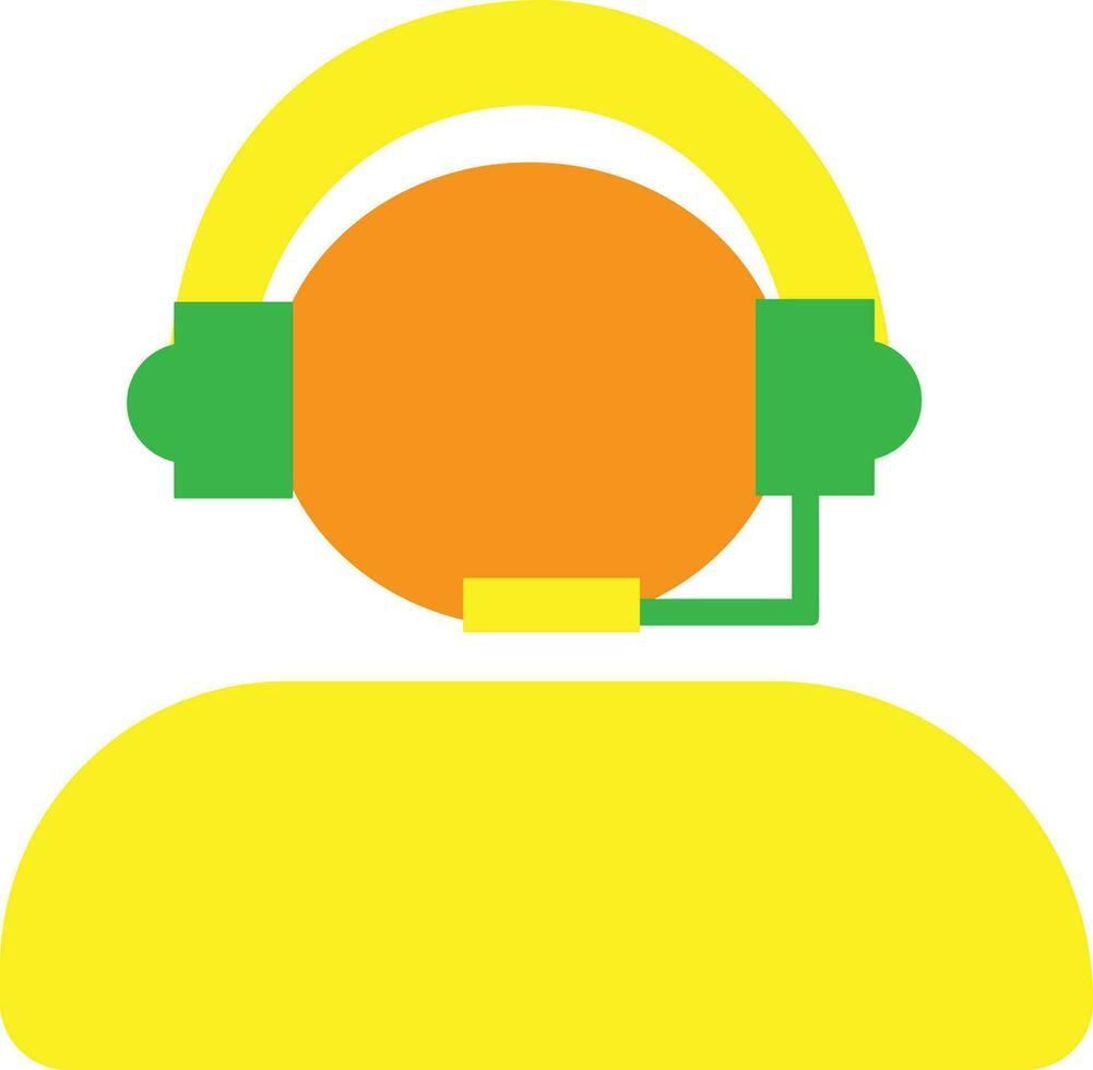 Character of faceless man wearing headphone. vector