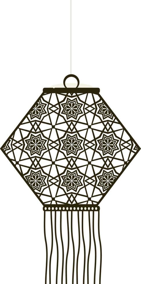 Floral design hanging lantern. vector