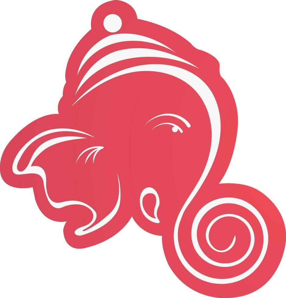 Ganesha in pink and white color. vector