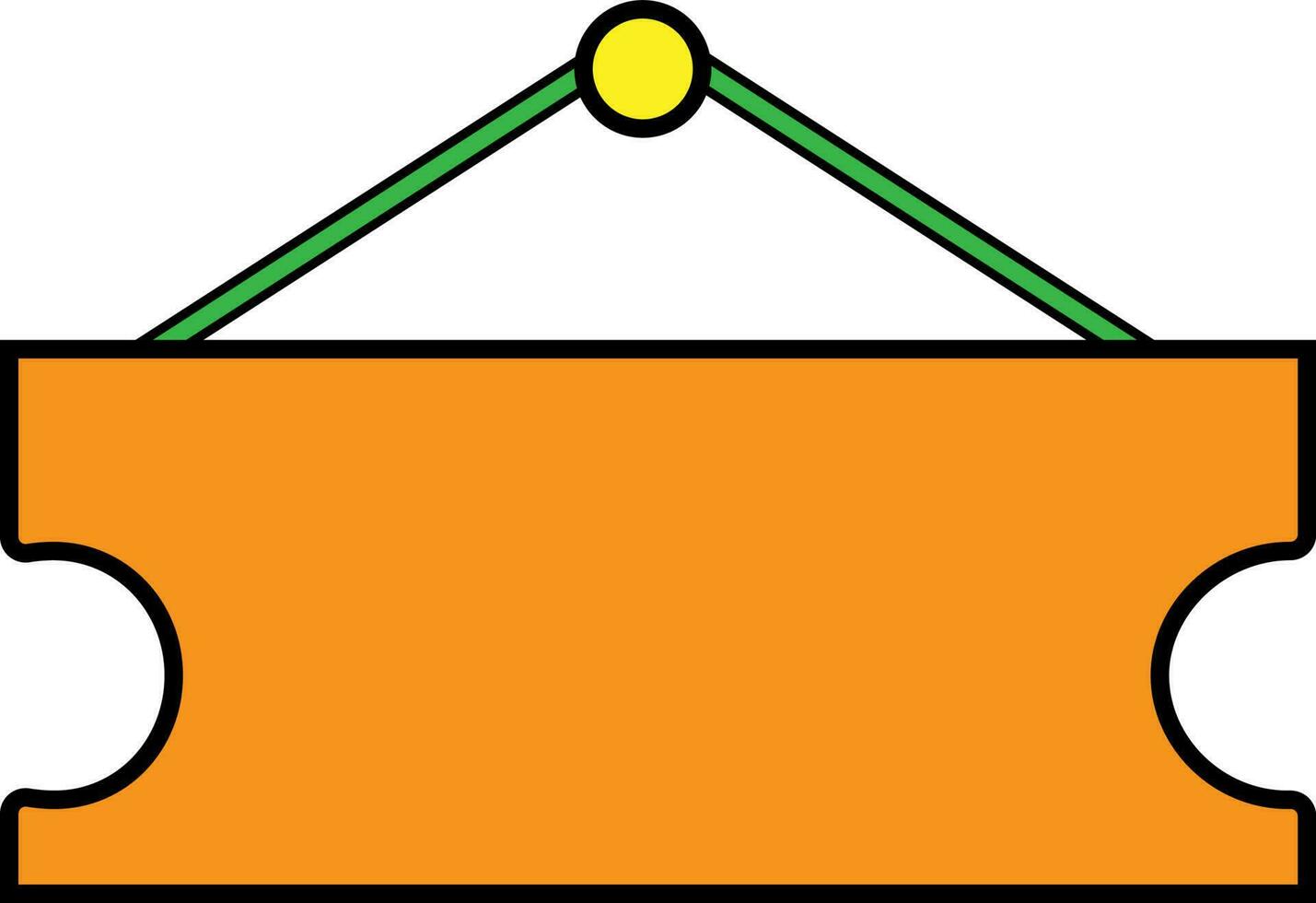 Blank signboard in orange and green color. vector