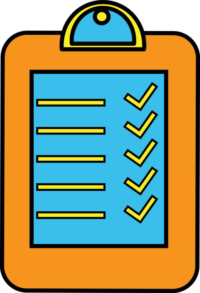 Blank checklist in orange and blue color. vector