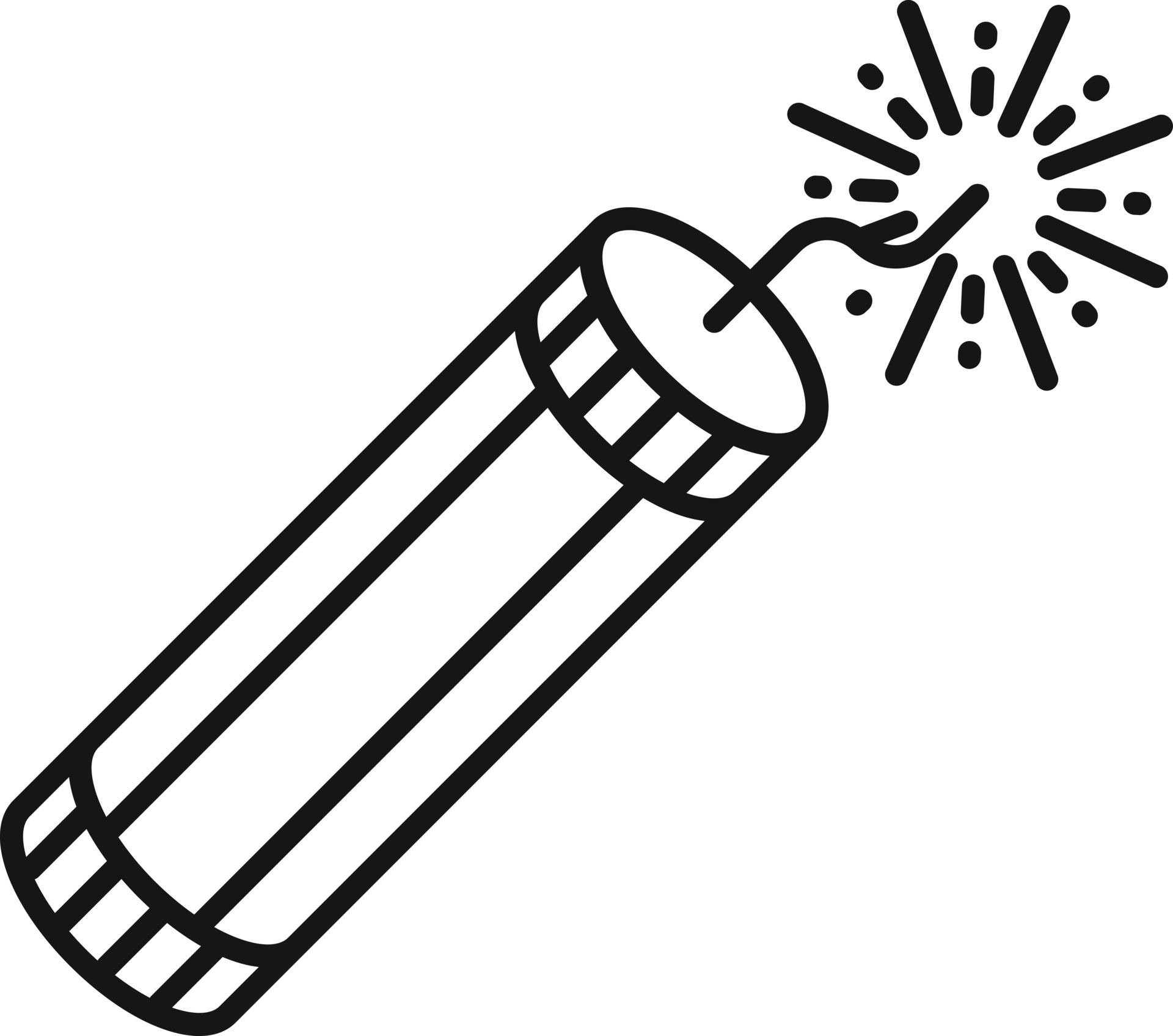 Cracker bomb icon in black line art. 24281698 Vector Art at Vecteezy