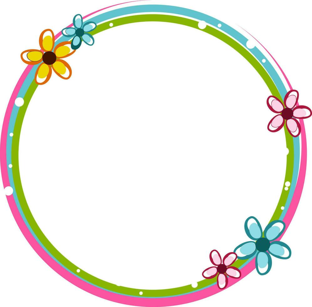 Frame decorated with flowers. vector