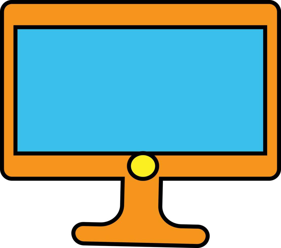 Orange and blue computer on white background. vector