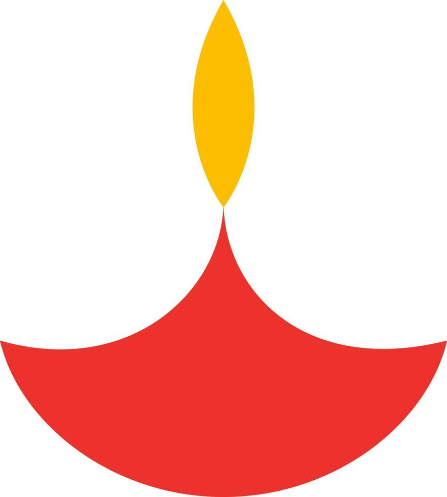 Diya in red and yellow color. vector