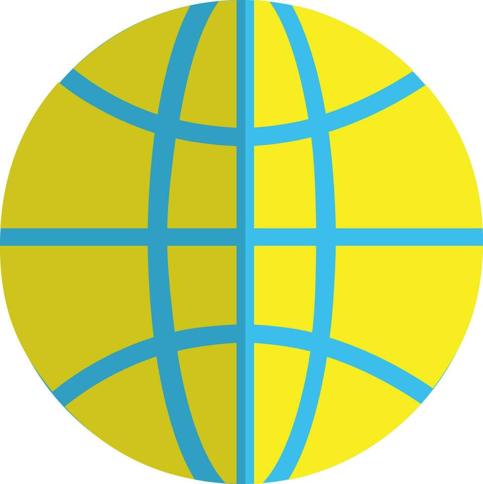 tierra globo en azul y amarillo color. vector