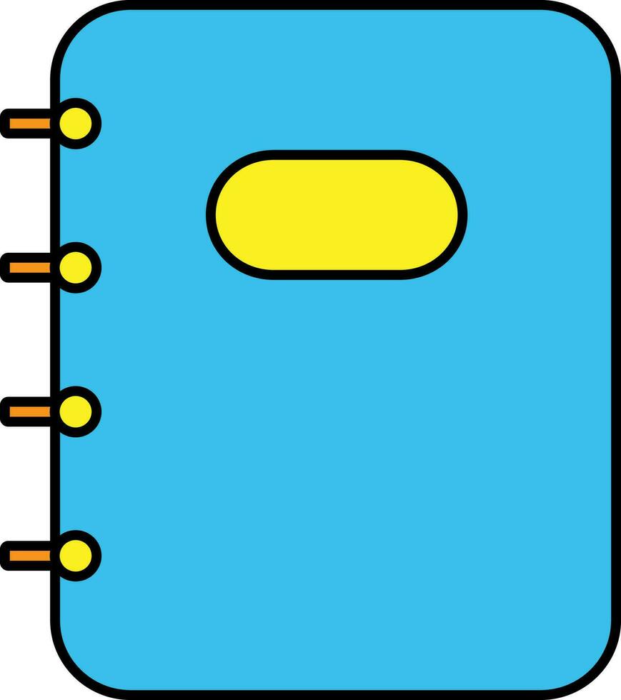 Blank diary in blue and yellow color. vector