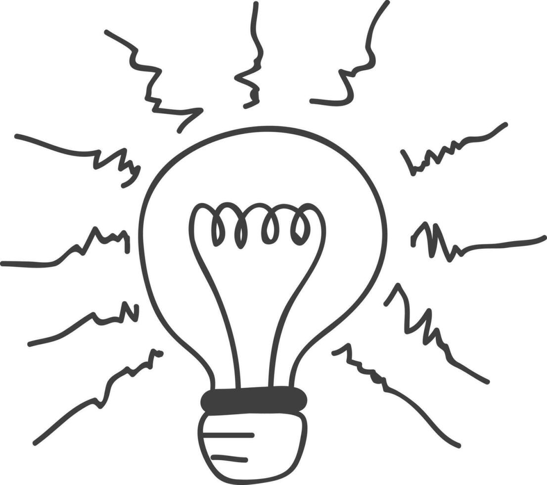 Bulb in black and white color. vector