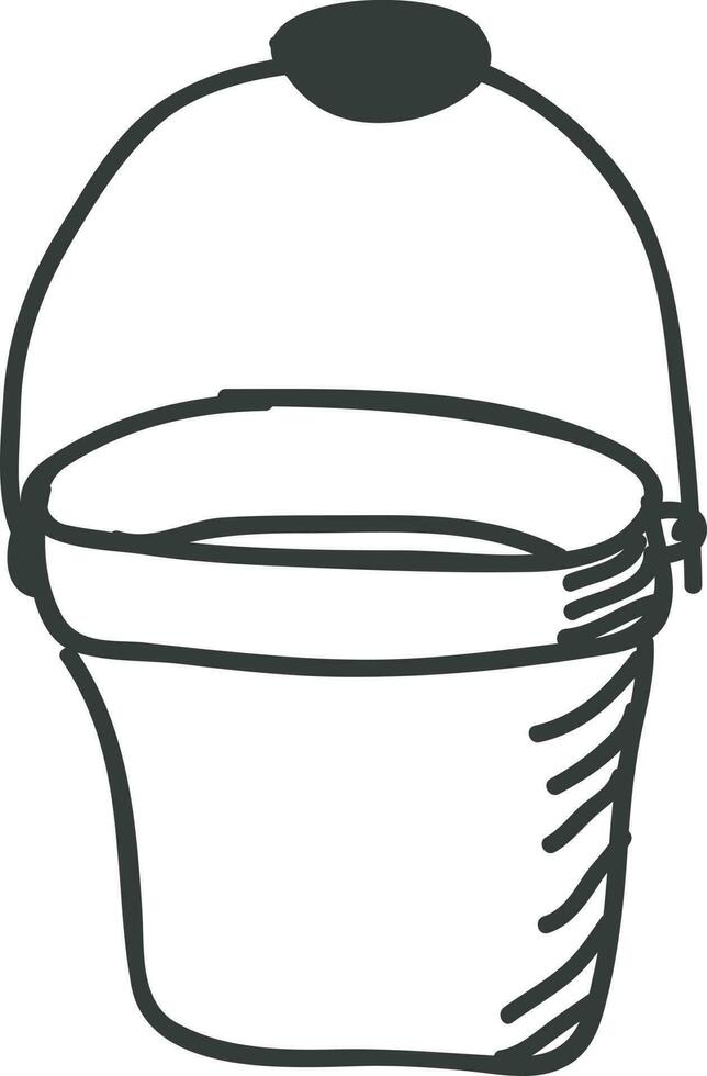 Bucket in black and white color. vector