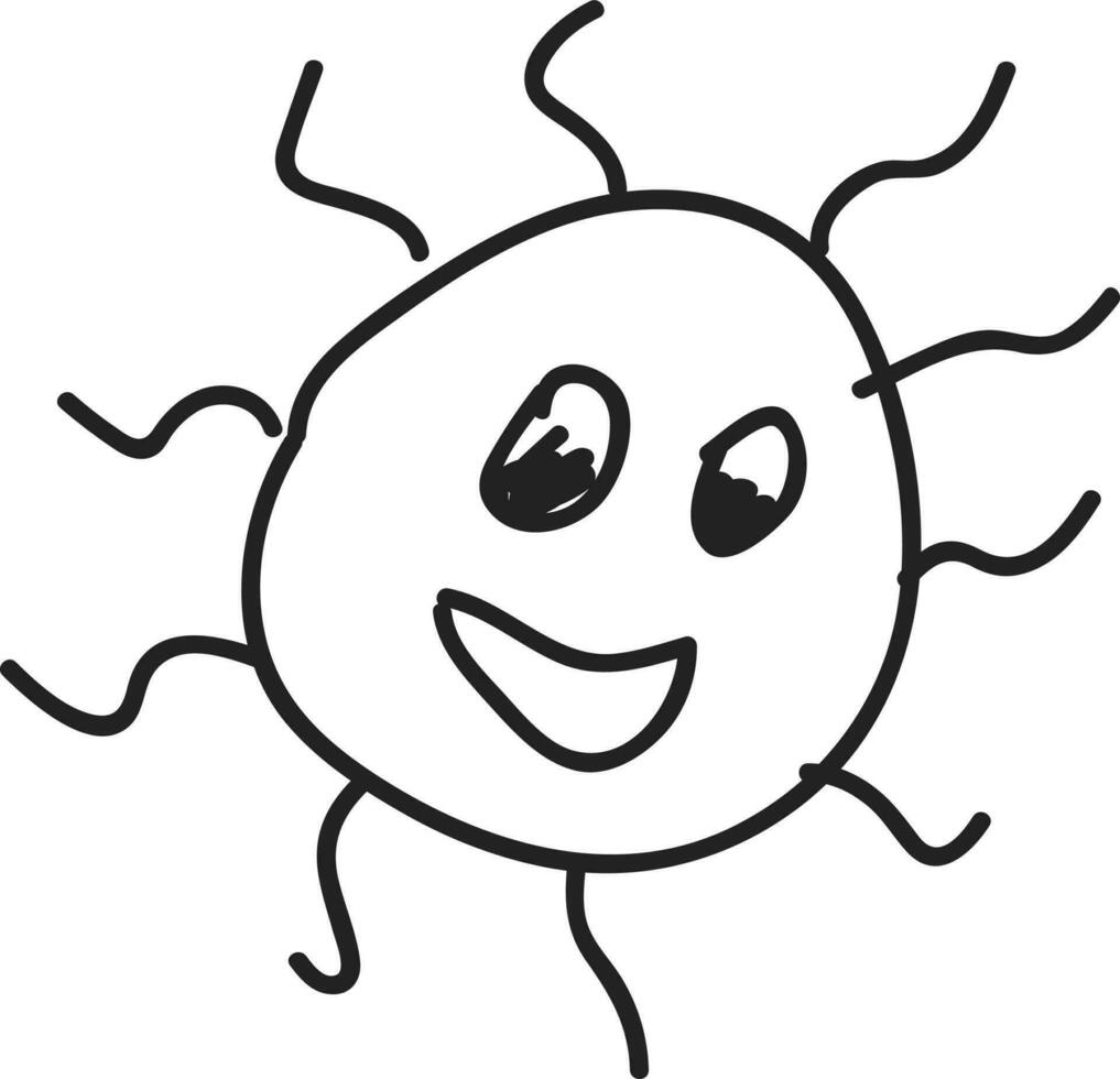 Sun in black and white color. vector