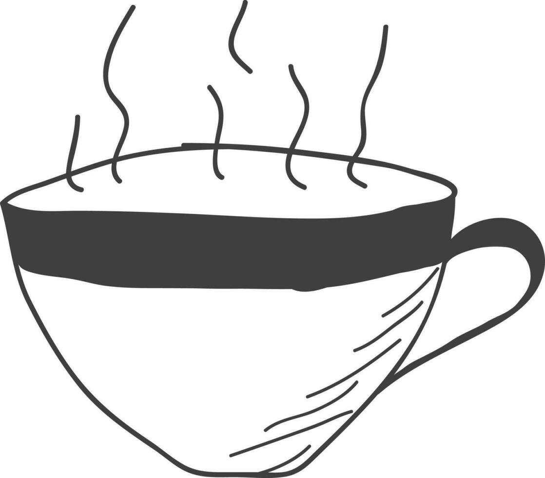 Cup in black and white color. vector