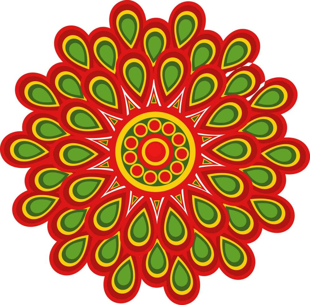 Colorful floral rangoli design. vector