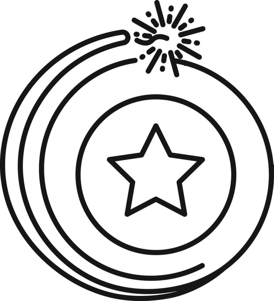 Chakra or Chakri cracker icon line art. vector