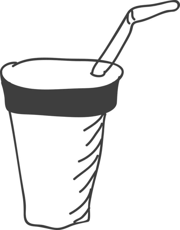 Glass of drink with straw. vector