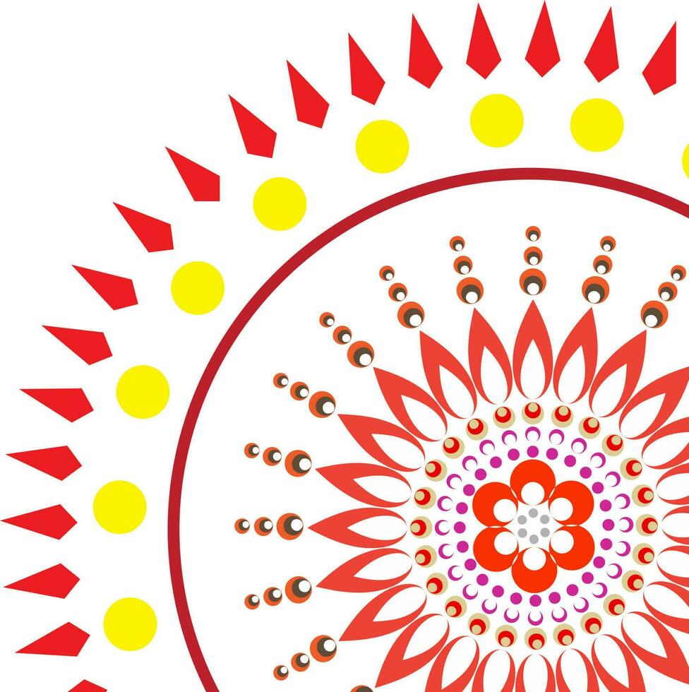 Floral design decorated rangoli. vector