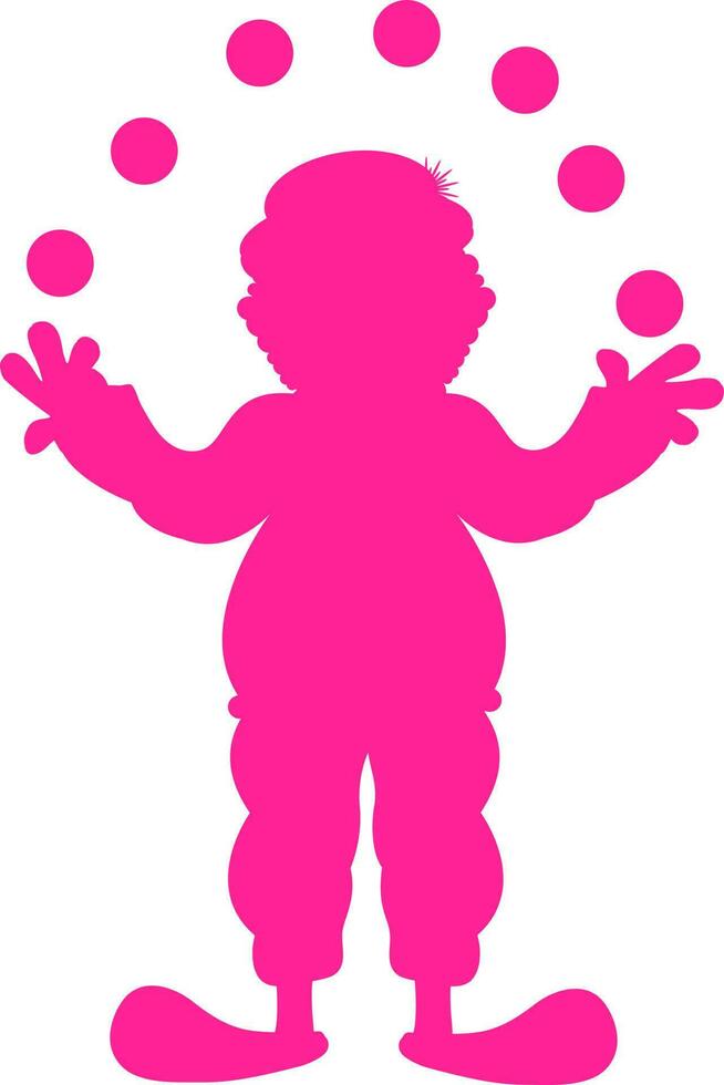 Silhouette icon of a juggler, juggling with balls. vector