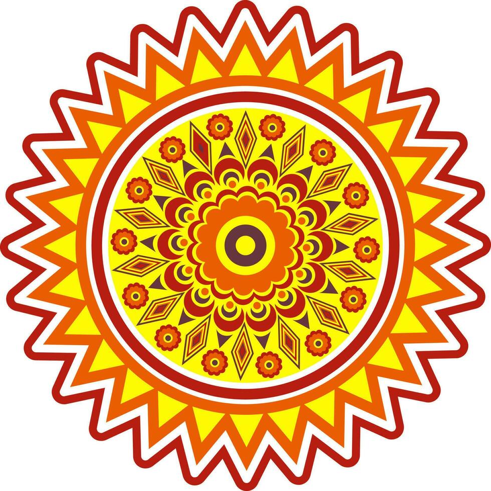 Flat illustration of colorful mandala design. vector