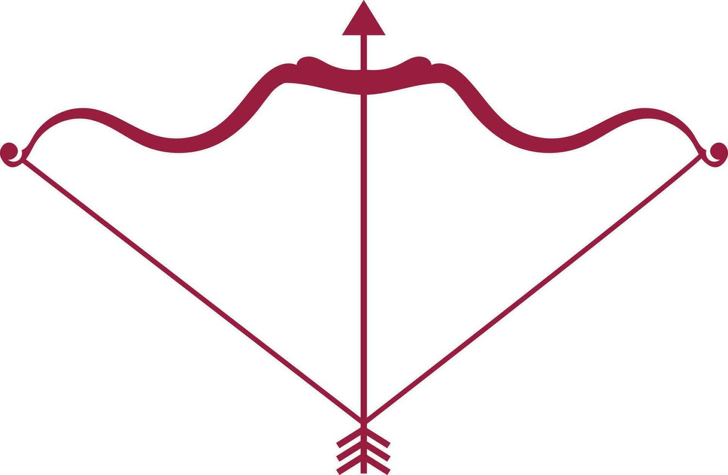 Illustration of bow and arrow. vector