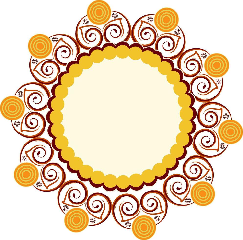 Floral abstract design of circular frame. vector