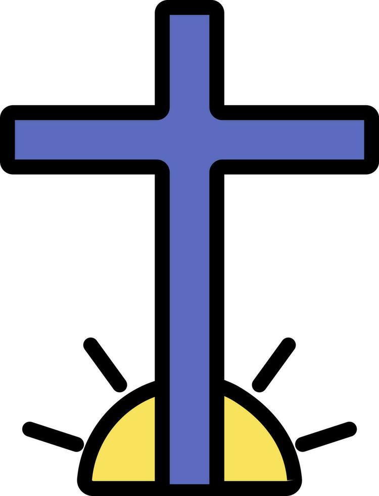 Flat illustration of Christian Cross. vector