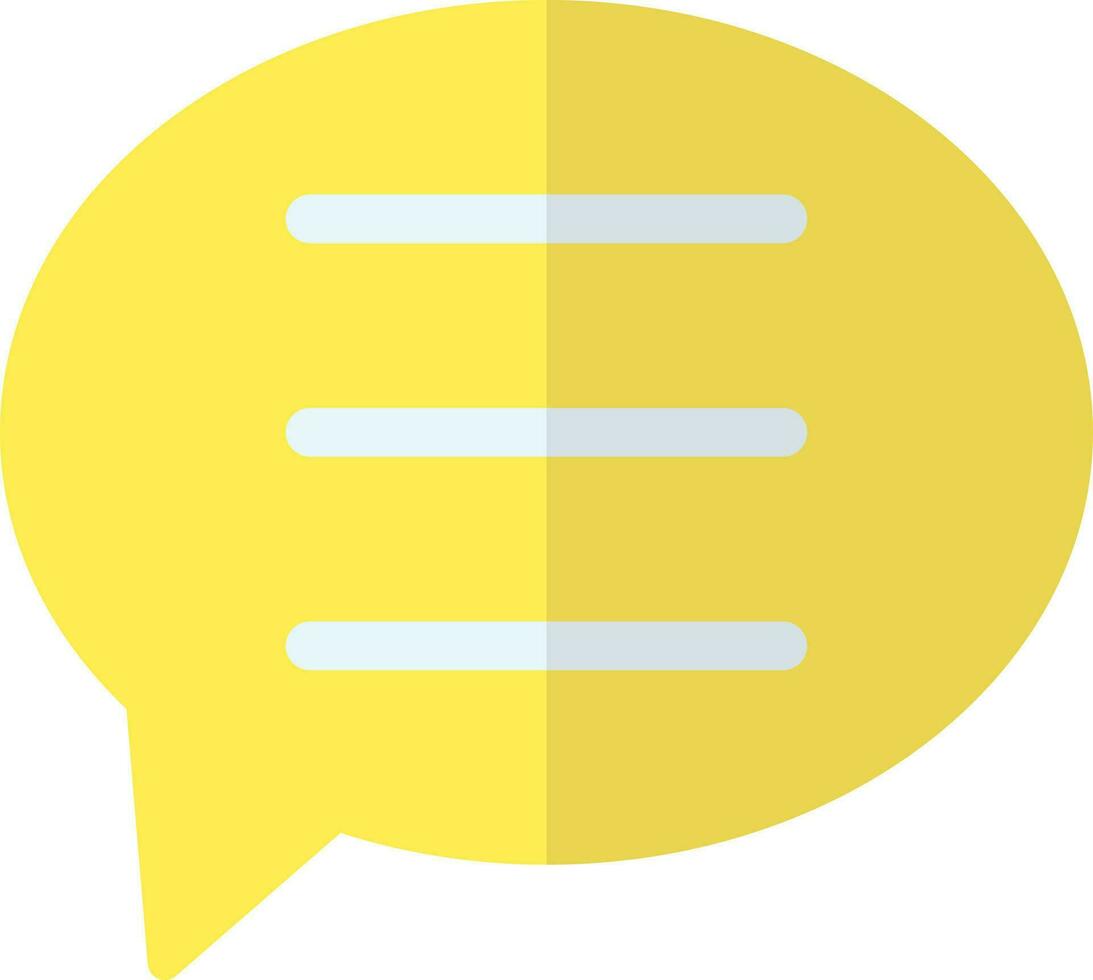 Comment or speech bubble icon in yellow color. vector