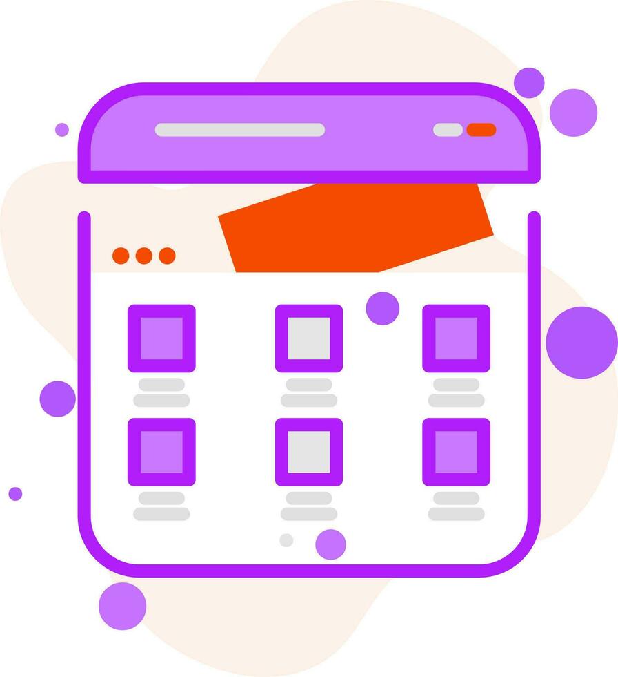 Colorful home screen thumbnail on web page in flat style. vector