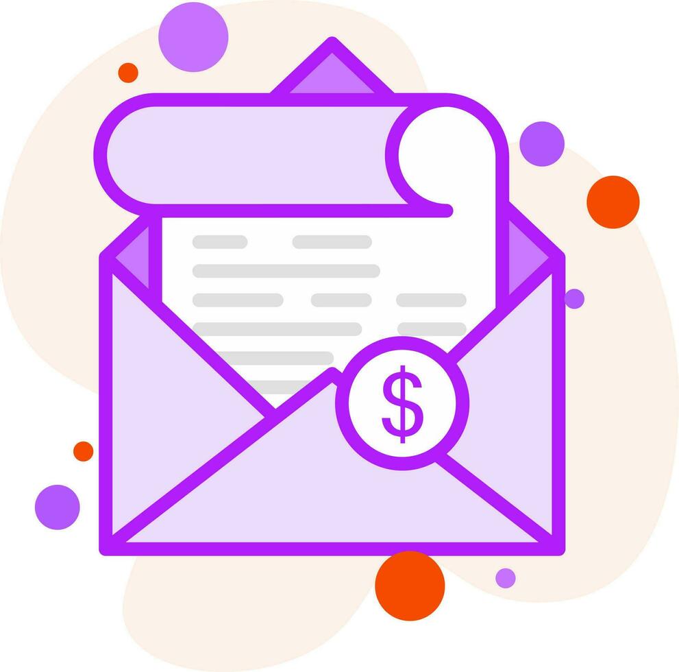Money order mail or envelope on abstract circles background. vector