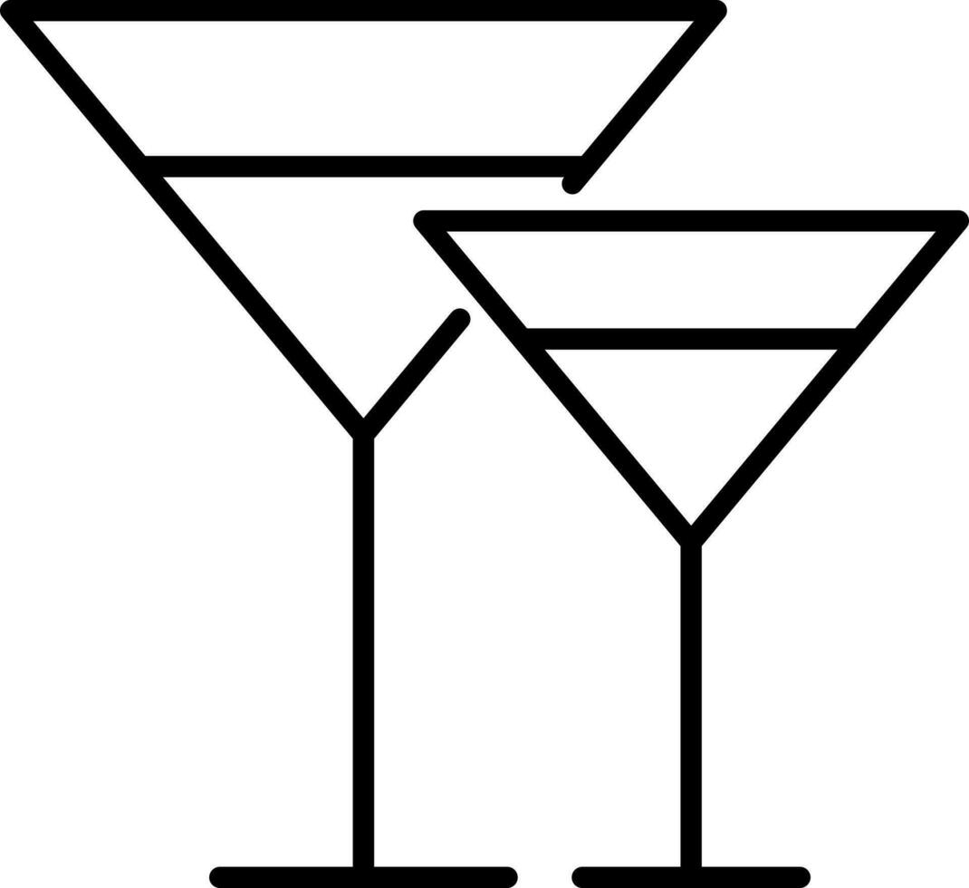 Flat illustration of cocktail glasses. vector