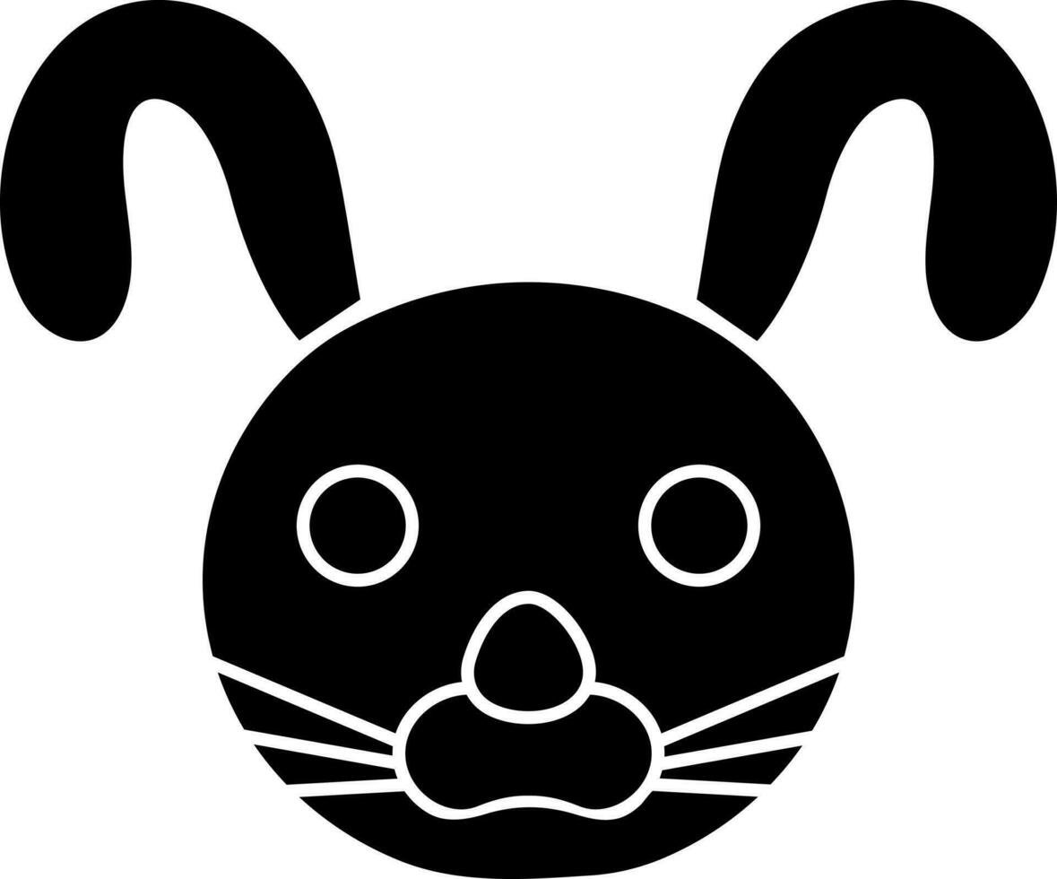 Illustration of bunny face flat icon. vector