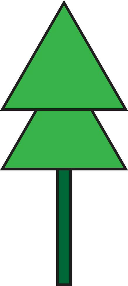 Isolated green tree in flat style. vector