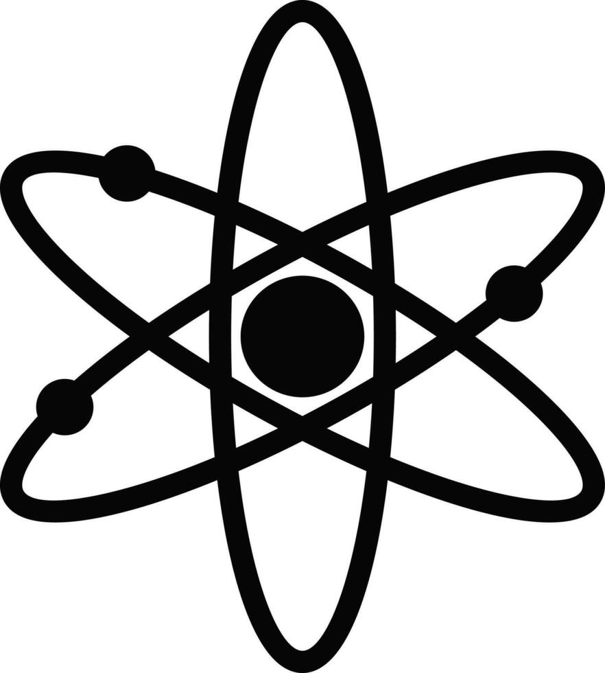 silueta estilo de átomo icono para educación concepto. vector