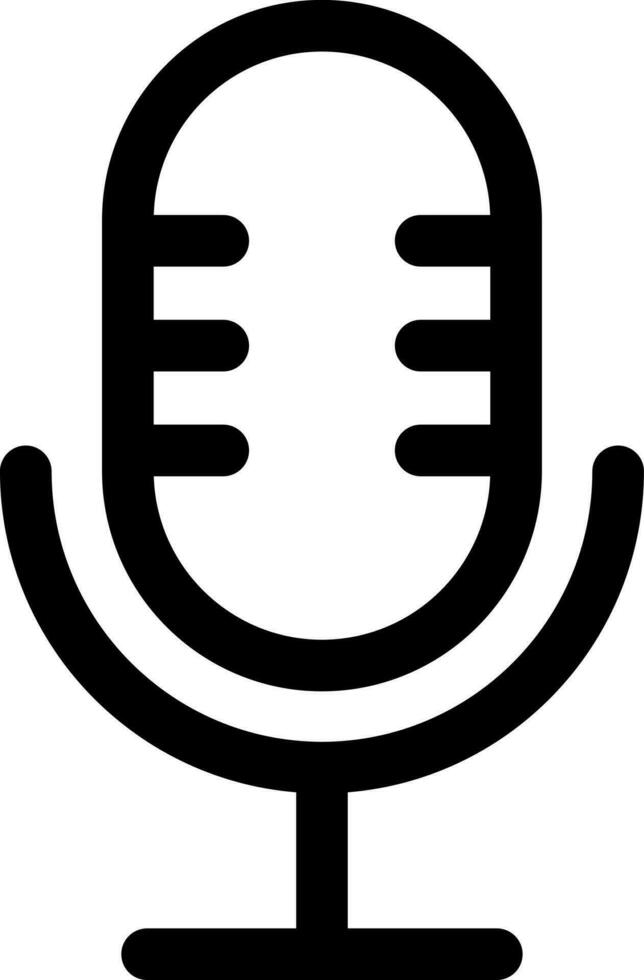 Illustration of microphone flat icon. vector