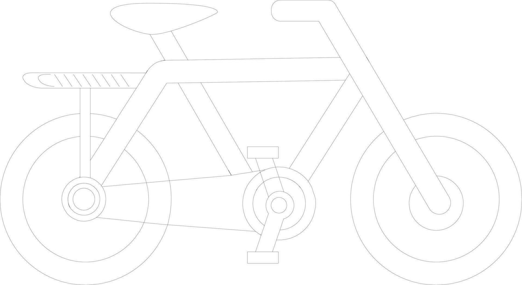 Isolated line art bicycle on white background. vector