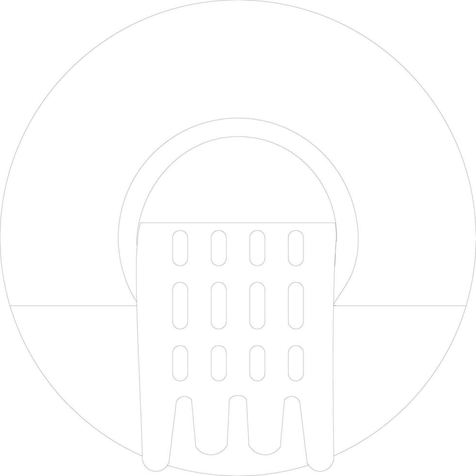 Black line art illustration of waste. vector