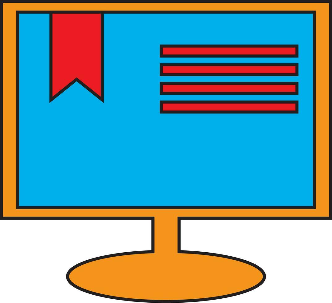 Illustration of award certificate on screen. vector