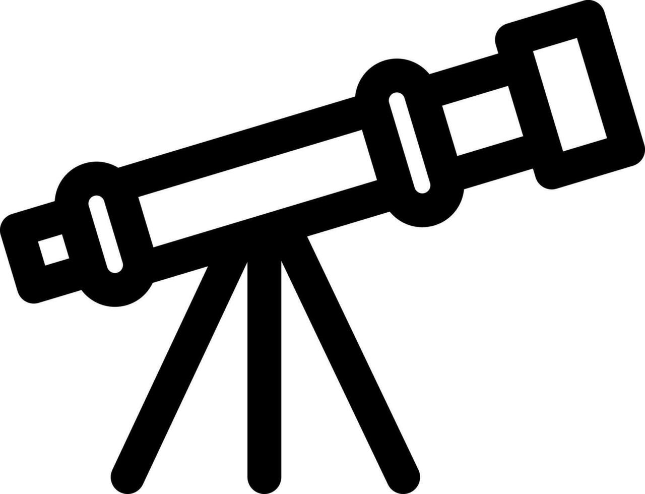 Telescope icon in line art. vector